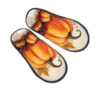 Pantofole da Inverno Autumn Pumpkin Fall Maple Leaves Calde Ciabatte Pelose Comode Moda Pantofole da Casa Casa Interne L