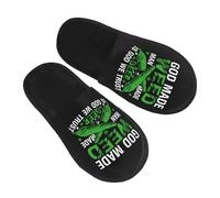 Pantofole da Inverno God Made Weed Man Made Beer Is God We Trust Pelose Scarpe di Cotone Peluche Unisex Pantofole da Casa Hotel Uomo L