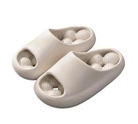 Pantofole da massaggio estive for donna Scarpe spiaggia antiscivolo con suola spessa Comfort Sandali casa for interni morbidi e(Beige,39-40)