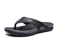 Pantofole da massaggio, infradito da spiaggia Omfortable, sandali estivi da bagno e piscina, sandali con supporto per arco plantare, pantofole riflessologia massaggio digitopressione (colore: nero