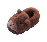 Pantofole da massaggio per bambini, invernali, carine, cartoni animati, per interni, casa, suola comoda, perfette per la casa, Marrone, 27 EU