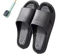 Pantofole da Massaggio per Uomo e Donna, Sandali da Massaggio per digitopressione, Scarpe da Massaggio ai Piedi, Ultra morbide, ad Asciugatura Rapida, Antiscivolo,Nero,45