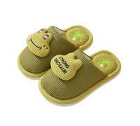 Pantofole da ragazza, invernali, calde, morbide e morbide, per bambini e bambini, graziosi disegni dei cartoni animati, comode pantofole con motivi animali, perfetta intimità per le ragazze, verde, 23