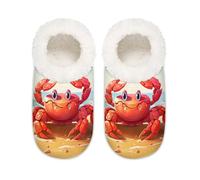 Pantofole da spiaggia a forma di granchio oceano, da donna, uomo, in memory foam, con animali marini, antiscivolo, Multi, 37.5/38.5 EU