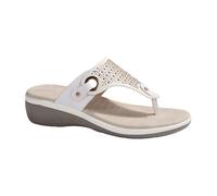 Pantofole da spiaggia da donna con tacco pendente, pantofole con fondo inclinato, sandali da donna con pinze sul fondo gatti, bianco, 37.5 EU