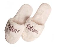 Pantofole Da Sposa Personalizzate, Pantofole Da Sposa Con Testo O Nome Personalizzati, Pantofole Bianche Morbide Per Donna, Regalo Per Damigella D'onore(StyleB)