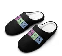 Pantofole da uomo con elementi chimici per insegnanti di scienze, per interni ed esterni, con suola in gomma, Stile:, 42.5 EU