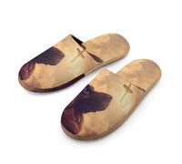 Pantofole da uomo con pastore tedesco, per interni, morbide, piatte, leggere, antiscivolo, Stile:, 43-44_(9.5-10)