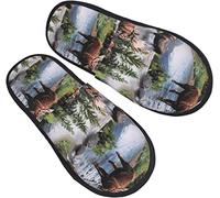 Pantofole Da Uomo Donna Cow Moose Nature Lago Panoramico Scarpe Da Casa Comoda Ciabatte Invernali Calde Ciabatte Da Casa Per Invernale Viaggiare Hotel L