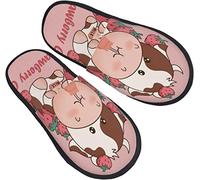 Pantofole Da Uomo Donna Fragole E Mucche Che Bevono Latte Ciabatte Invernali Antiscivolo Scarpe Da Casa Comoda Ciabatte Da Casa Per All'Aperto Viaggiare Hotel L