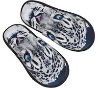 Pantofole Da Uomo Donna Leopardo Delle Nevi Dagli Occhi Blu Ciabatte Da Casa Calde Ciabatte Invernali Antiscivolo Scarpe Da Casa Per Viaggiare All'Aperto Invernale M