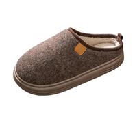 Pantofole da uomo e da donna, foderate in peluche, con suola spessa, calde, invernali, calde, per casa, camera da letto, balcone, interno, 01 Caffè, 50 EU