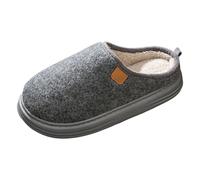 Pantofole da uomo e da donna, foderate in peluche, con suola spessa, calde, invernali, calde, per casa, camera da letto, balcone, interno, 01 Grigio, 50 EU