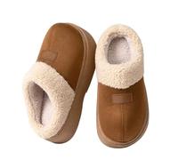 Pantofole da uomo e donna, calde, in memory foam, per donne, comode, antiscivolo, idea regalo, morbide e piatte in memory foam, antiscivolo, per casa, camera da letto, cachi, 40 EU
