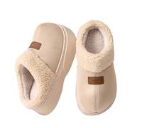 Pantofole da uomo e donna, calde, in memory foam, per donne, comode, antiscivolo, idea regalo, morbide e piatte in memory foam, antiscivolo, per casa, camera da letto, beige., 38 EU