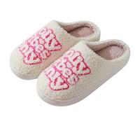 Pantofole da uomo e donna in peluche, comode pantofole chiuse | Suola antiscivolo, lettere ricamate alla moda, per uso domestico