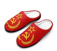 Pantofole da uomo in cotone con bandiera del comunismo URSS con memory foam scarpe calde da casa per interni ed esterni
