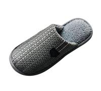 Pantofole da uomo in cotone felpato non caldo per uso domestico in primavera autunno e inverno pantofole da uomo, Grigio, 40 2/3 EU