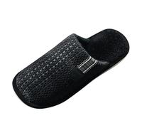 Pantofole da uomo in cotone felpato non caldo per uso domestico in primavera autunno e inverno pantofole da uomo, Nero , 39 1/3 EU