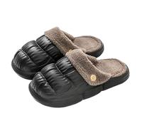 Pantofole da uomo in cotone, pantofole da uomo, in feltro, unisex, alla moda, morbide, comode, antiscivolo, per la casa, casual, leggere, Nero , 42 EU