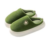 Pantofole da uomo in feltro con suola in gomma, pantofole da uomo in cotone, unisex, morbide, comode, per dormire, unisex, per ospiti antiscivolo, per la casa, verde, 42 EU