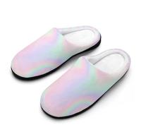 Pantofole da uomo in lamina olografica pastello per interni ed esterni, con suola in gomma, Stile:, 39 2/3 EU