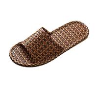 Pantofole da uomo in lino, taglia 44, pantofole da bagno da donna, antiscivolo, Peep Toe, pantofole espadrillas, pantofole leggere e comode, sandali in paglia di grandi dimensioni, scarpe da spiaggia