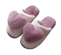 Pantofole da uomo in pelle scamosciata, pantofole da uomo in feltro, alla moda, morbide, comode, a due colori, per l'inverno, antiscivolo, leggere, Lilla, 39 EU