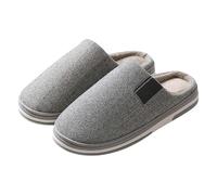 Pantofole da uomo in pelle scamosciata, pantofole da uomo in feltro, calde pantofole unisex con foderate, pantofole per ospiti, pantofole per la casa, casual, antiscivolo, grigio., 44 EU