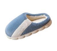 Pantofole da uomo in peluche, pantofole da uomo, calde, unisex, in feltro, morbide, comode, per la casa, antiscivolo, piatte, Azzurro, 44 EU