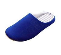 Pantofole da uomo invernali, calde, in pelle, morbide, comode, per ospiti, antiscivolo, alla moda, unisex, leggere, slip-on, Blu marino, 44/45 EU