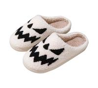 Pantofole da uomo, pantofole di Halloween in feltro, invernali, calde, per uomini, donne, slippers, fantasia, regalo antiscivolo, comfort zucca, cipolla, scarpe da adulto, stampa di Halloween, 4