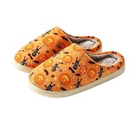 Pantofole da uomo per Halloween, con suola in gomma antiscivolo | Pantofole da uomo in peluche calde, morbide, carine, con cartoni animati, multicolore, morbide, invernali