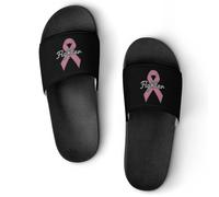 Pantofole da uomo per la casa del cancro al seno con nastro da combattente per la doccia e il bagno, Stile:, 39.5 EU
