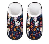Pantofole da viaggio per donne e uomini, pantofole da viaggio in peluche da interno, Multicolore, 4/7 UK Wide
