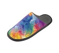 Pantofole dell'interno delle pantofole delle donne del modello Tie-dye di colore dell'arcobaleno con la schiuma di memoria per la casa, camera da letto