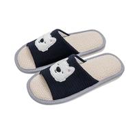 Pantofole di Lino Cotone Casual Confortevole, Ciabatte Donna Uomo Estive, Slipper di Lino Antiscivolo, Pantofole Interno Scarpe da Casa Eleganti, Ciabatte da Camera Casa