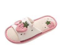 Pantofole di Lino Cotone Casual Confortevole, Ciabatte Donna Uomo Estive, Slipper di Lino Antiscivolo, Pantofole Interno Scarpe da Casa Eleganti, Ciabatte da Camera Casa