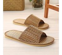 Pantofole Di Paglia Di Bambù Rattan Coppia Pantofole Antiscivolo Casa Coperta Pavimento in Legno Paglia Stuoia Pantofole,UN,44-45 (per 43-44 iarde)