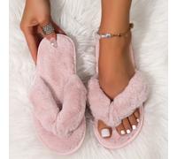 Pantofole di pelliccia alla moda da donna, ciabatte invernali comode per interni, colore rosa. La taglia è di una misura più piccola, si prega di acquistare una taglia più grande. EUR36-37,EUR38-39,EU