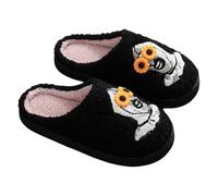 Pantofole di peluche di Halloween pantofole termiche pagliacci per camera da letto interno (nero 36-37) (nero 36-37)