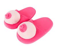 Pantofole di peluche rosa a forma di seno