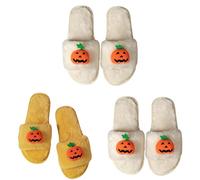 Pantofole di zucca di peluche pantofole di Halloween zucca punta aperta cursori morbidi indossare pantofola fuori spettrale festival cursori novità inverno diapositive decorazioni di Halloween scarpe