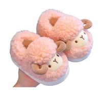 Pantofole divertenti per bambine, invernali, calde, foderate in pile, con copertura del tallone, per attività all'aperto, rosa, 30 EU