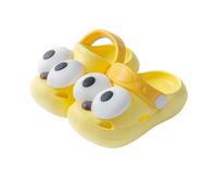 Pantofole divertenti per bambini, in morbido materiale EVA, design con occhi grandi, leggere, per tutti i giorni, per interni ed esterni, età dodici mesi fino a scarpe stivaletti lounge, Giallo, 30 EU