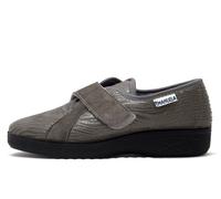 Pantofole Donna Chiuse in Tessuto e Camoscio Grigio con Strap EMANUELA