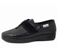 Pantofole Donna Chiuse in Tessuto Nero con Strap Suola Antiscivolo EMANUELA