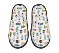 Pantofole Donna Colorful Insects Print Calde Ciabatte Donna Comode Unisex Pantofole da Casa Interne Inverno L