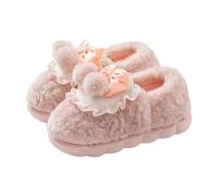 Pantofole Donna con Nodo E Tallone Chiuso Confortevoli Pantofole Casa Pelose Plush d'inverno Suola Eva Assorbente Shock & Antiscivolo per Interno Casa,Rosa,40 EU