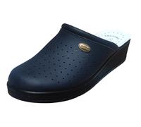 Pantofole donna sanitarie pelle comode ciabatte anatomiche 707 804 Bianco e Blu